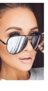 Black Retro Aviator Sunglasses